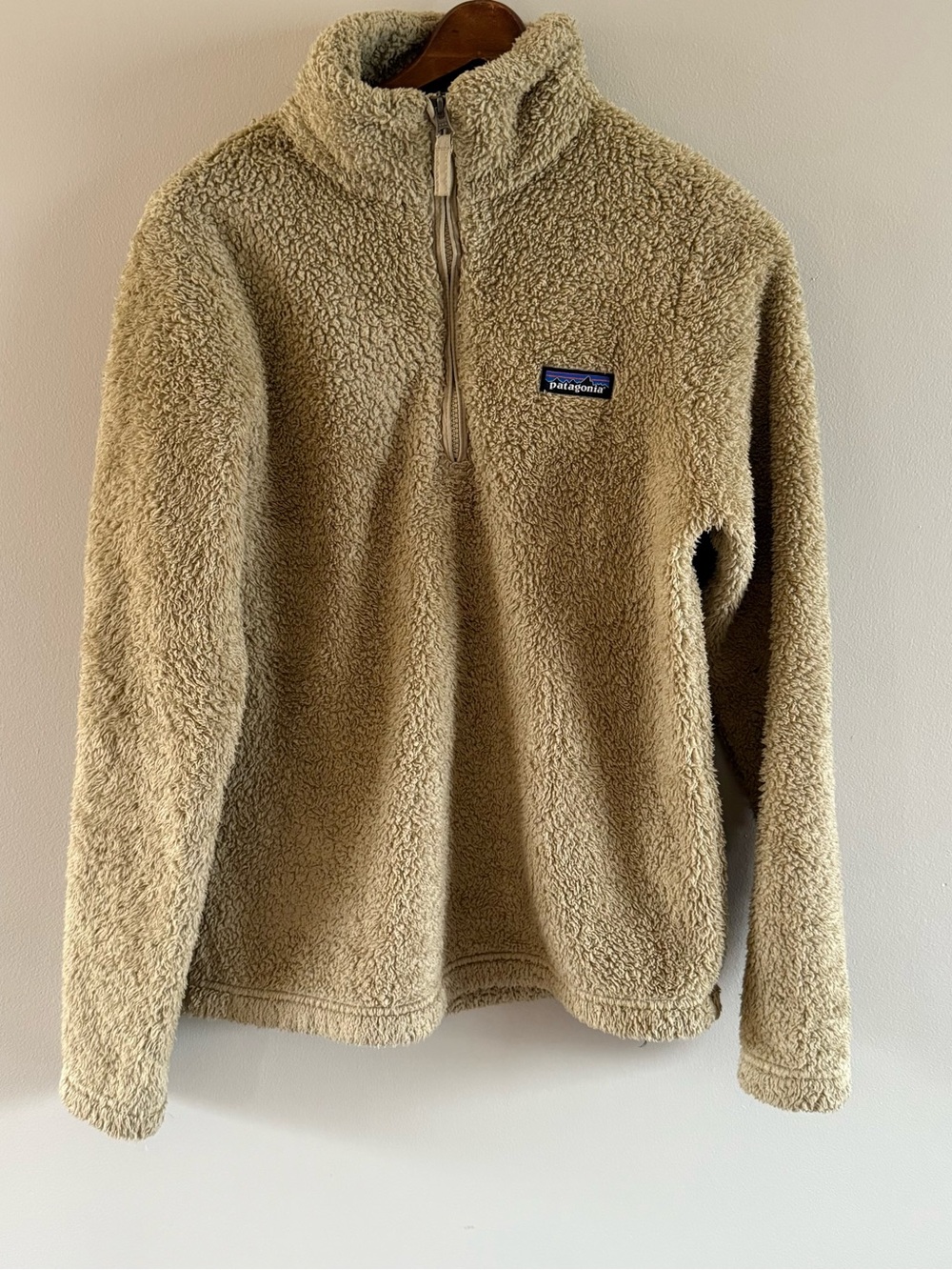 Patagonia Women’s Los Gatos Style Fleece Quarter Zip Pullover Beige Tan Medium